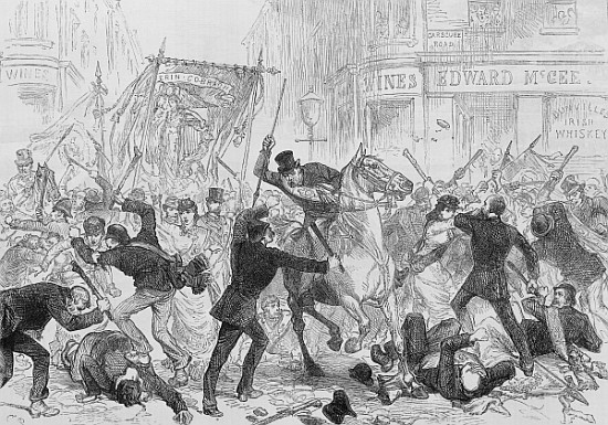 Irish Home Rule Riots in Glasgow, c.1880s de English School