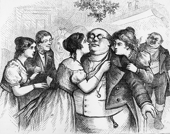It was a pleasant thing to see Mr. Pickwick in the centre of the group'', illustration from ''The Pi de English School
