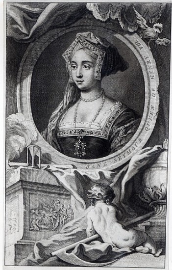 Jane Seymour; engraved by Jacobus Houbraken de English School