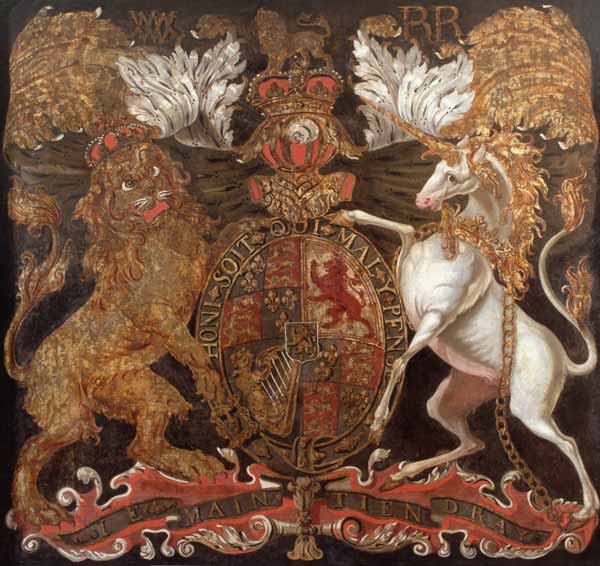 Royal Coat of Arms of William (1650-1702) and Mary (1662-94) de English School
