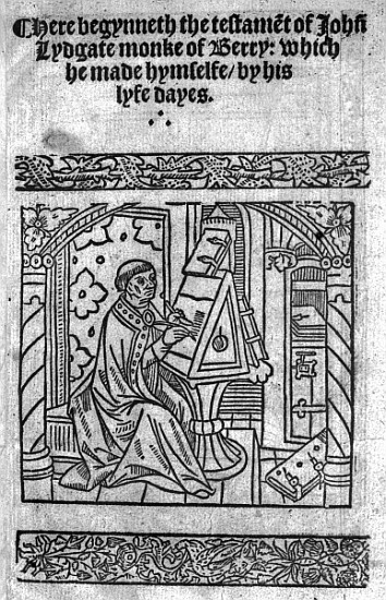 John Lydgate at his desk, c.1515 de English School