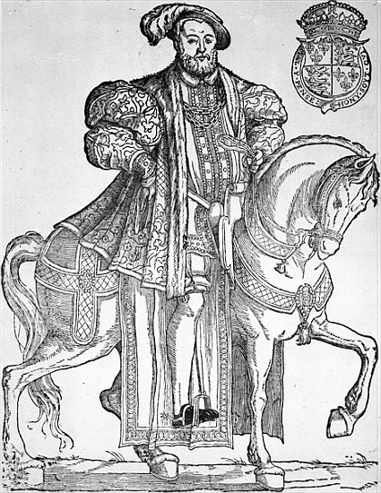 King Henry VIII on horseback de English School