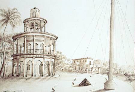 The Lighthouse in Kandy (pen & ink on paper) de English School