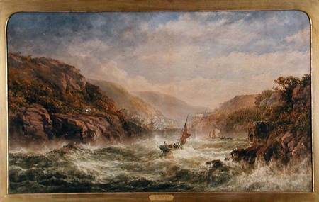 'Making for Port', a west country harbour in squally weather de English School