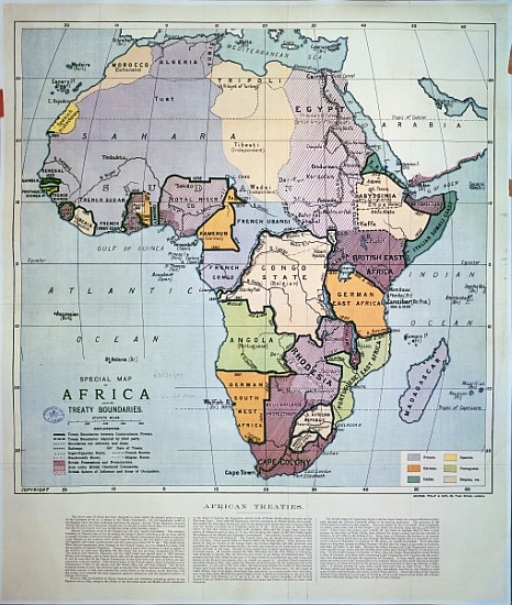 Map of Africa showing Treaty Boundaries, 1891 () de English School