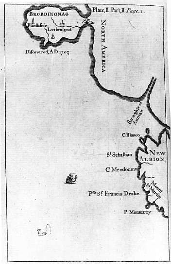 Map of Brobdingnag, illustration from the first edition of ''Gulliver''s Travels'' Jonathan Swift de English School