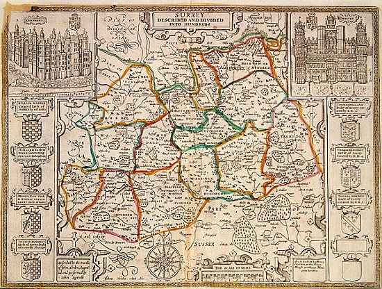 Map of Surrey, described and divided into hundreds de English School
