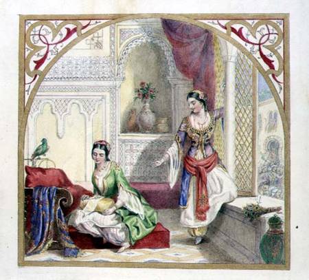 A Moorish Interior with Two Women de English School