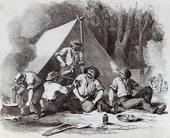 Mount Alexander gold-diggers at evening mess, from ''The Illustrated London News'' de English School