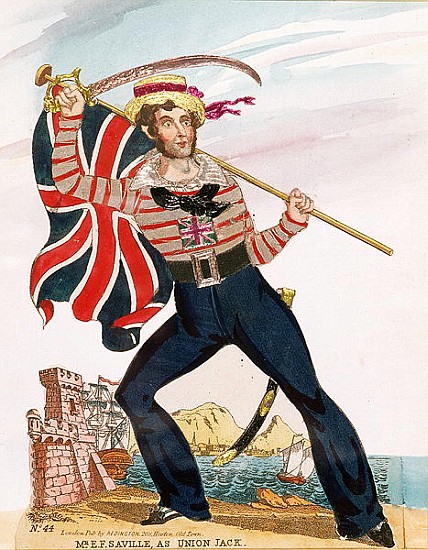 Mr E.F. Saville as ''Union Jack'', pub. Redington (engraving and collage) de English School