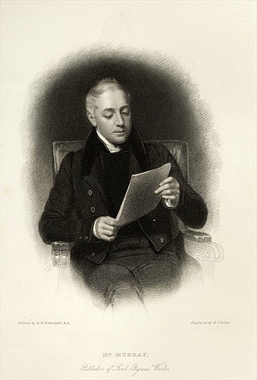 Mr. Murray, publisher of Lord Byron''s works; engraved by E. Finden de English School