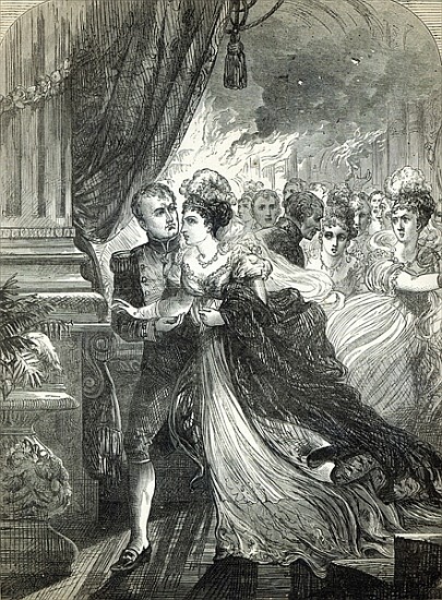 Napoleon and Marie-Louise escaping from the fire at the ball given on July 1st, 1810, the Austrian A de English School