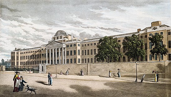 New Bethlem Hospital, St. George''s Fields; engraved by Riley de English School