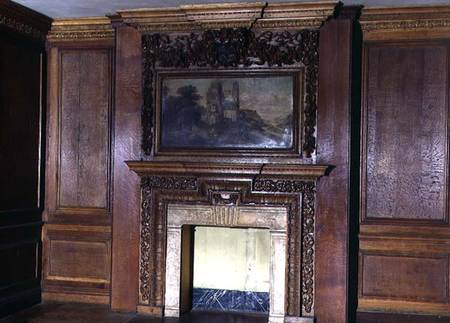 Panelling and chimney-piece from the Old Palace, Bromley-by-Bow de English School