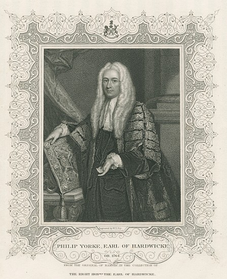 Philip Yorke, 1st Earl of Hardwicke, from ''Lodge''s British Portraits'' de English School