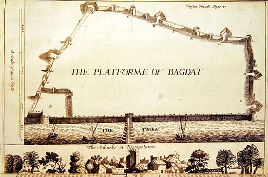 Plan of Baghdad, from an English translation of ''Les Six Voyages de J.B. Tavernier'' de English School
