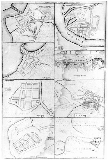 Plans of the principle Towers, Forts and Harbours in Ireland de English School