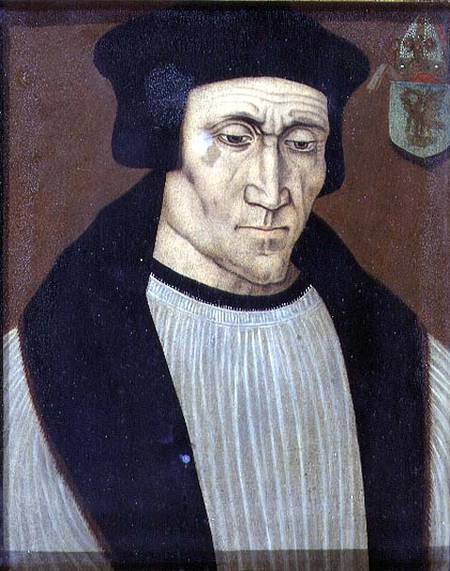 Portrait of Richard Foxe or Fox (c.1448-1528) Bishop of Winchester, Lord Privy Seal to Henry VII and de English School