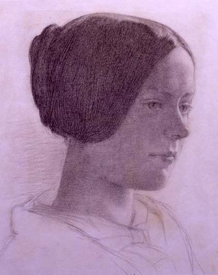 Portrait of a Young Woman with her Hair in a Bun de English School