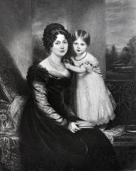 Queen Victoria as an infant with her mother the Duchess of Kent, c.1822 de English School