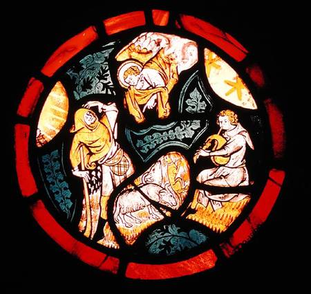 Roundel depicting the Annunciation to the Shepherds de English School