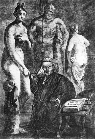 Satirical portrait of Laurence Sterne, c.1761 de English School