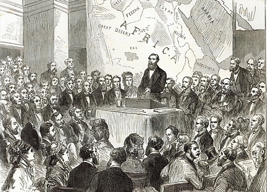Sir Samuel Baker at the meeting of the Royal Geographical Society, from ''The Illustrated London New de English School