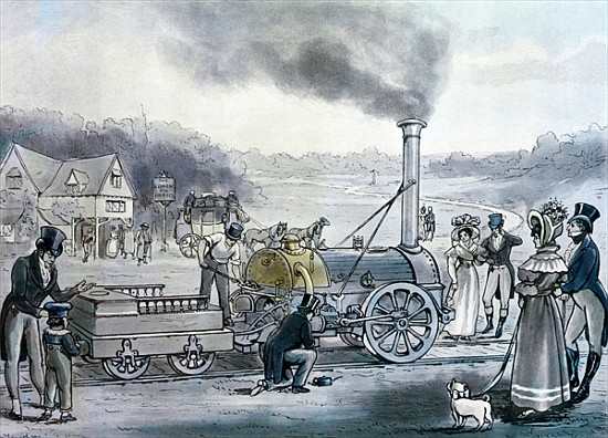 Stephenson''s ''Northumbrian'', the first locomotive to be built with an integral firebox de English School
