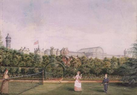 Tennis at Crystal Palace (w/c heightened with white) de English School