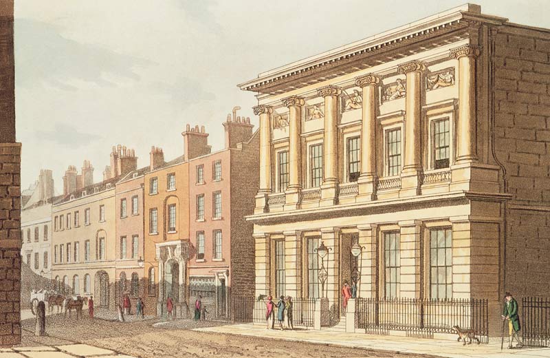 The London Commercial Sale Rooms, from ''R.Ackermann''s Repository of Arts'' 1813 de English School