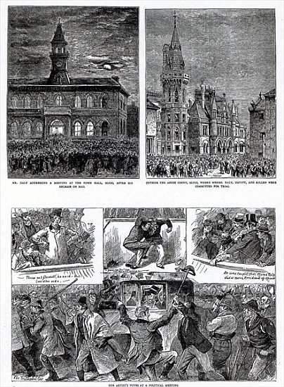 The Agitation in Ireland, illustrations from ''The Graphic'', December 6th 1879 de English School