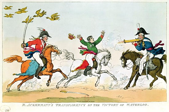The Battle of Waterloo, 18th June 1815, published Ackermann, 1815-20 de English School