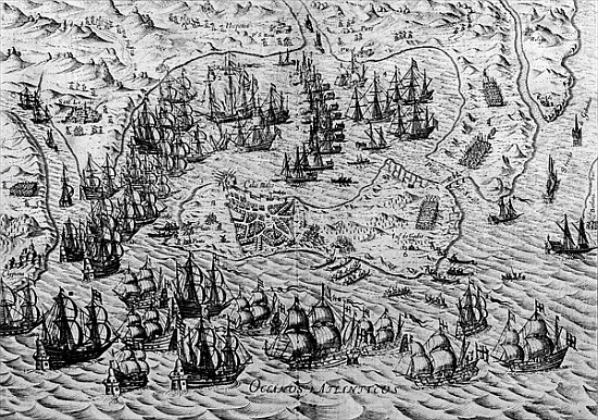 The Capture of Cadiz, 21 June 1596 de English School