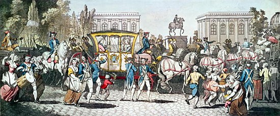 The Entry of Louis XVI (1754-93) into Paris, 6th October 1789 de English School
