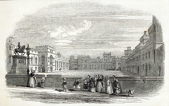 The Great Quadrangle, Windsor Castle, from ''The Illustrated London News'', 10th October 1846 de English School