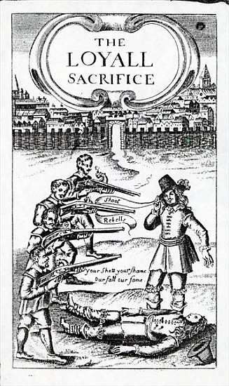 ''The Loyall Sacrifice'', pamphlet circulated in 1648 de English School