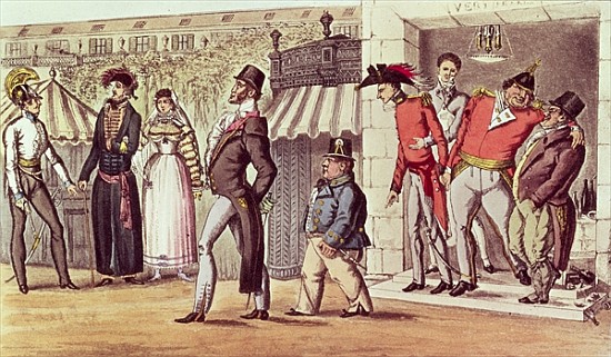 The Occupation of Paris, 1814. English Visitors in the Palais Royal de English School