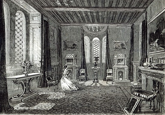The Scarlet Drawing-room, Lansdown Tower, from ''The Illustrated London News'', 29th November 1845 de English School