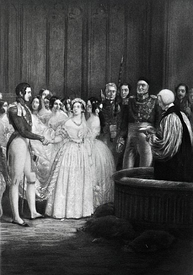 The wedding ceremony of Queen Victoria and Prince Albert on 10th February 1840 de English School