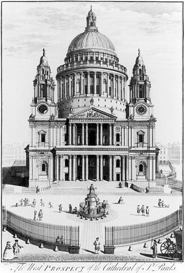 The West Prospect of St. Paul''s Cathedral; engraved by R. Parr (fl.1723-50) de English School