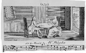 Illustration to Sheet Music Joseph Haydn; engraved by H. Roberts