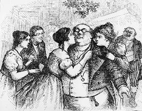 It was a pleasant thing to see Mr. Pickwick in the centre of the group'', illustration from ''The Pi