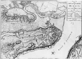 Ms A 224 f.8 Map of the city and environs of Quebec with its siege and blockade the Americans, illus