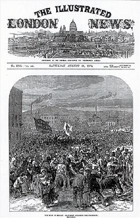 The Riots in Belfast: Orangemen attacking the procession, cover of ''The Illustrated London News'', 