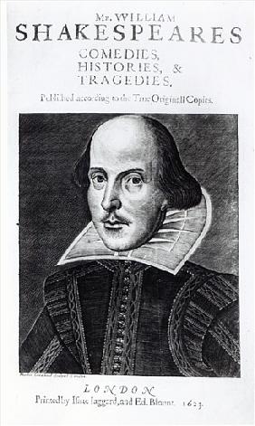Titlepage of ''Mr. William Shakespeares Comedies, Histories and Tradgedies''; engraved by Martin Dro