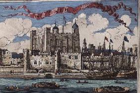 Tower of London Seen from the River Thames, from 'A Book of the Prospects of the Remarkable Places i