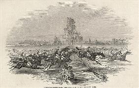 Worchester Steeple Chase: The Water Leap opposite the Grand Stand, from ''The Illustrated London New