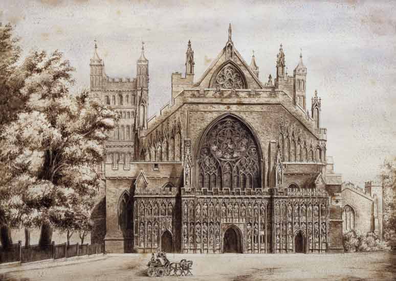 Exeter Cathedral, West Front  on de English School