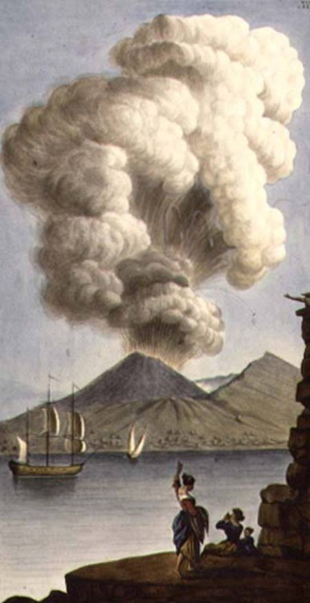 Vesuvius erupting, plate III from Sir William Hamilton's 'Campi Phlegraeiae' (supplement) de English School