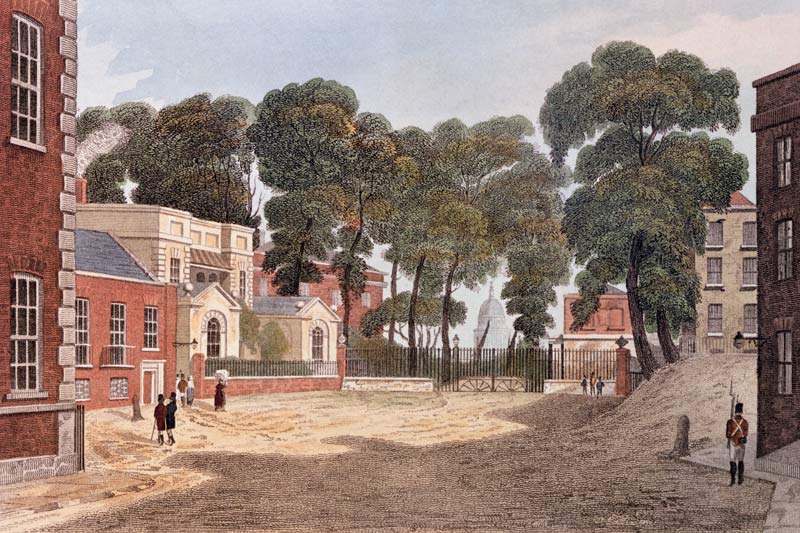 View of Whitehall Yard, illustration from ''R. Ackermann''s Repository of Arts'' 1811 de English School